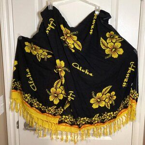 Women's Beach Swimsuit Cover Up Wrap Sarong With Tassels Fringe Vacation